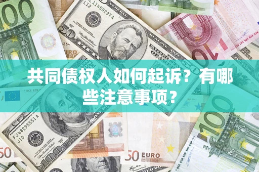 北京共同债权人如何起诉？有哪些注意事项？